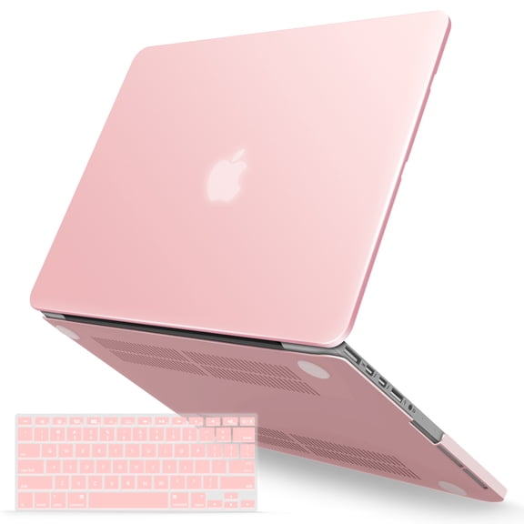 IBENZER Compatible with MacBook Pro 15 Inch Case 2015-2012 A1398, Hard Shell Case with Keyboard Cover for Old Version Mac Pro Retina 15, Rose Quartz, W-R15-RQ+1