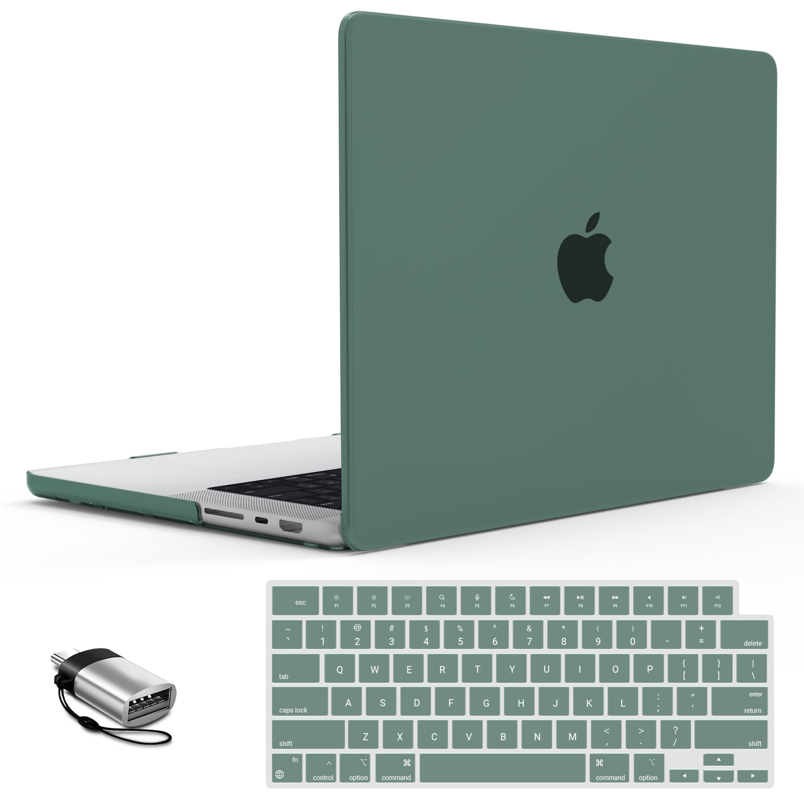 MOSISO Coque Rigide Complète Pour MacBook Pro 16" 2021-2024 M3 M2 M1 A2991 A2780 A2485 - Sage Vert Avec Sac, Clavier, Webcam & Écran