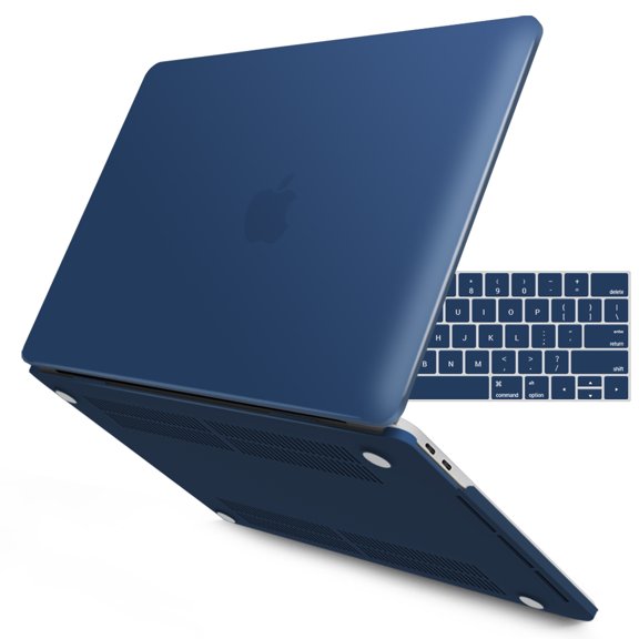 IBENZER Compatible with Macbook Pro 15 Inch Case 2019 2018 2017 2016 A1990 A1707, Plastic Hard Shell Case with Keyboard Cover for Mac Pro 15 Touch Bar, Navy Blue, W-T15NVBL+1