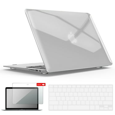IBENZER Compatible with Old Version MacBook Air 13 Inch Case (2010-2017 Release), Plastic Hard Shell Case with Keyboard & Screen Cover for Mac Air 13, Crystal Clear, W-A13-CYCL+2