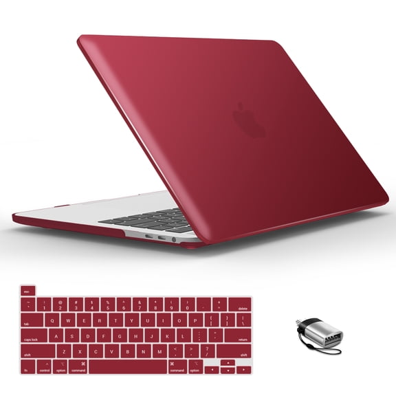 IBENZER Hard Shell Case Compatible with 2020 2019 MacBook Pro 16 Inch A2141, Hard Shell Case with Keyboard Cover & Type-C Adapter for Apple Old Version Mac Pro 16 inch, Wine Red, T16-WR+1
