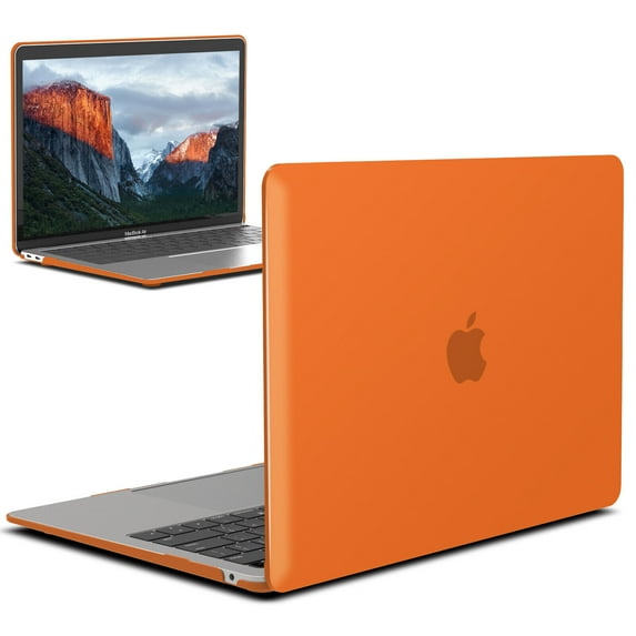 IBENZER Hard Shell Case Compatible with MacBook Air 13 inch 2022 2021 2020 M1 A2337 A2179 A1932, Hard Shell Case for Mac Air 13 Retina Display with Touch ID, Orange, W-MAT13-OR
