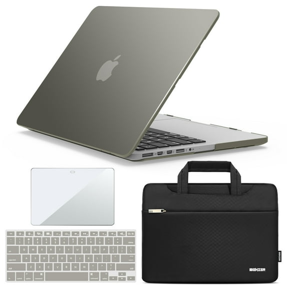 IBENZER Hard Shell Case for MacBook Pro 13 Inch 2015-2012 A1502 A1425, Hard Shell Case with Bag & Keyboard Cover & Screen Protector for Old Version Mac Pro Retina 13, Gray, W-R13-GY+3SP