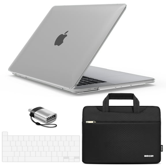 IBENZER Hard Shell Case for MacBook Pro 16 Inch A2141 Release 2020 2019, Hard Shell Case with Bag & Keyboard Cover & Type C for Old Version Mac Pro 16’’, Clear, W-T16-CL+3
