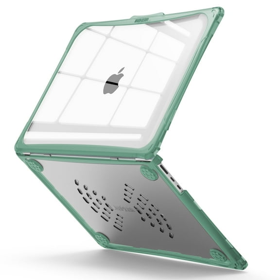 IBENZER Hexpact Case for 2025 2024 2023 2022 MacBook Air 13 Inch Case M4 A3240 M3 A3113 M2 A2681, Heavy Duty Case with Screen Lock for Mac Air 13.6 Touch ID, MidnightGreen, HPE-AT13-KK-MTGN