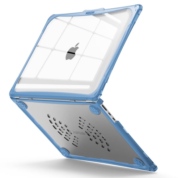 IBENZER Hexpact Case for 2025 2024 2023 2022 MacBook Air 13 Inch Case M4 A3240 M3 A3113 M2 A2681, Heavy Duty Case with Screen Lock for Mac Air 13.6 Touch ID, SerenityBlue, HPE-AT13-KK-SRL