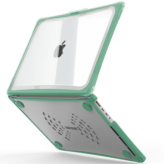 IBENZER Hexpact Case for MacBook Air 13 Inch 2022 2021 2020 M1 A2337 A2179 A1932, Heavy Duty Case with Screen Lock for Mac Air 13, Midnight Green, W-LC-HPE-AT13-SRL