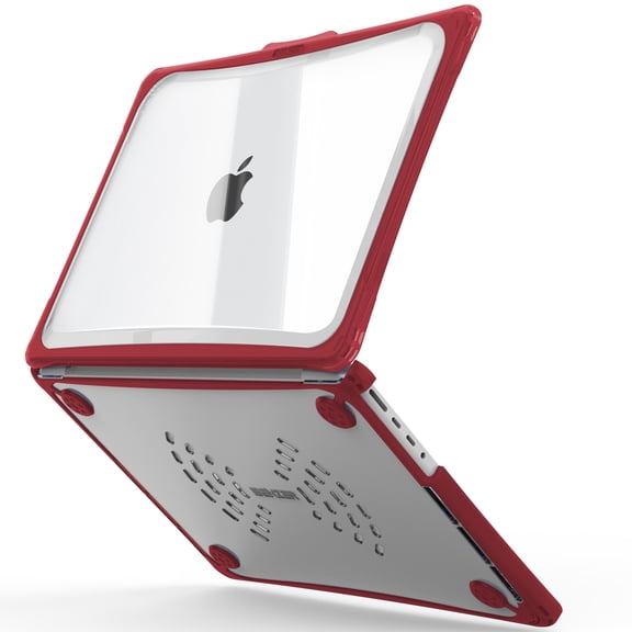 IBENZER Hexpact Case for MacBook Air 13 Inch 2022 2021 2020 M1 A2337 A2179 A1932, Heavy Duty Case with Screen Lock for Mac Air 13, Wine Red, W-LC-HPE-AT13-WR