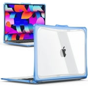 IBENZER Hexpact MacBook Air 13 Inch Case 2022 2021 2020 2019 Release New M1 A2337 A2179 A1932, Heavy Duty Protective Case with Screen Lock for Apple Mac 13 with Touch ID, Serenity Blue,HPE-AT13-SRL