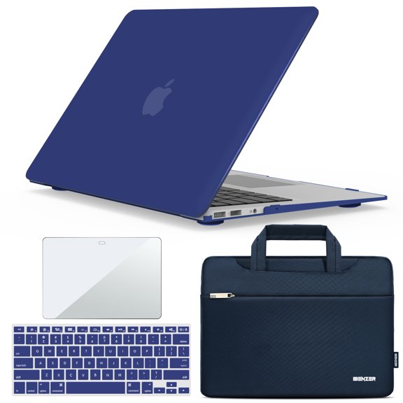 IBENZER Old Version (2010-2017 Release) MacBook Air 13 Inch Case A1466 A1369, Hard Shell Case & Sleeve Bag & Keyboard Cover & Screen Protector for Apple Mac Air 13, Turkish Blue, W-AT13-TUBL+3