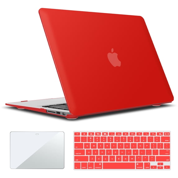 IBENZER Old Version (2010-2017 Release) MacBook Air 13 Inch Case (Models: A1466 / A1369), Plastic Hard Shell Case with Keyboard for Apple Mac Air 13, Red, W-A13-RD+2