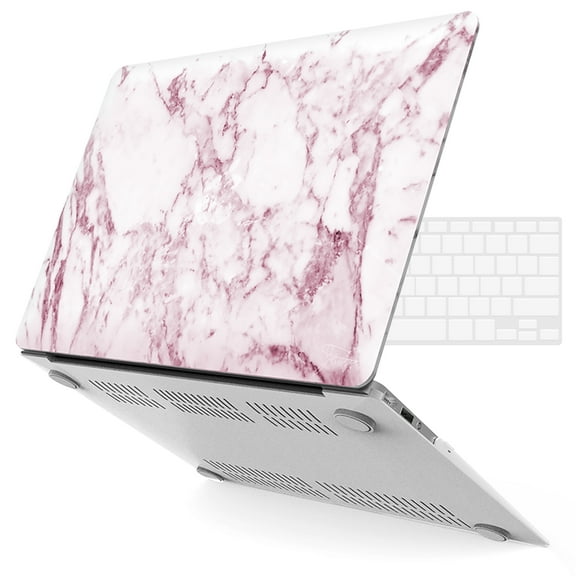 IBENZER Old Version (2010-2017 Release) MacBook Air 13 Inch Case (Models: A1466 / A1369), Plastic Hard Shell Case with Keyboard Cover for Apple Mac Air 13, Pink Marble, W-A13-PKMB+1