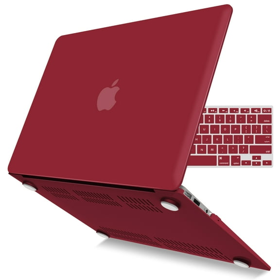 IBENZER Old Version (2010-2017 Release) MacBook Air 13 Inch Case (Models: A1466 / A1369), Plastic Hard Shell Case with Keyboard Cover for Apple Mac Air 13, Wine Red, W-A13-WR+1