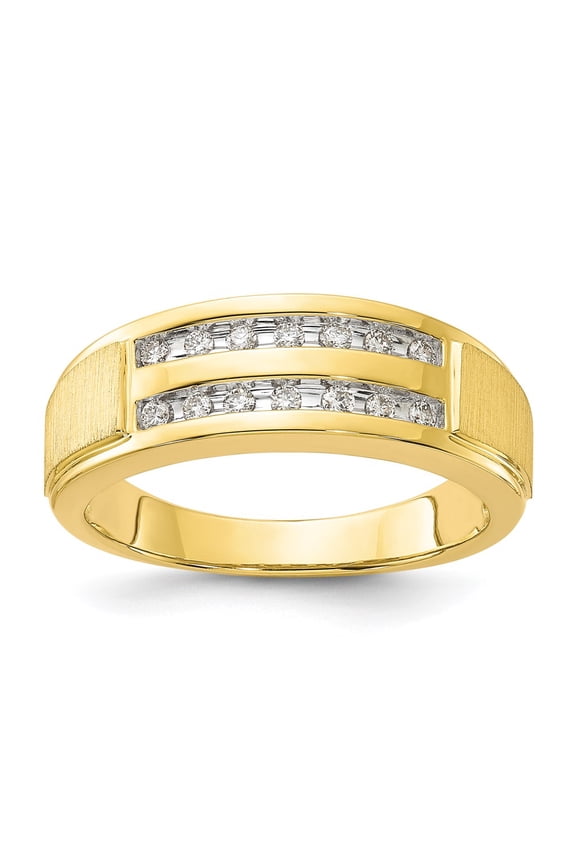 IBGoodman 10k 1/5 carat Lab Grown Diamond VS/SI+ G+ Complete Double Row Men's Ring