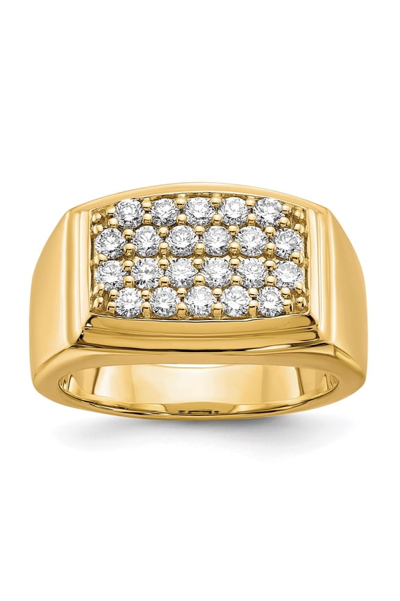 10k 1 carat Lab Grown Diamond VS/SI+ G+ Cluster Men's Ring