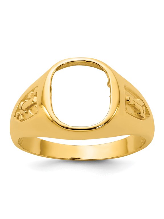 14k Men's Polished and Textured Blue Lodge Master Masonic Ring Mounting
