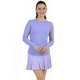 thumbnail image 1 of IBKUL Adult Female Long Sleeve Crew Neck Top with Mesh, Color: Lavender, Size: L (83000-LAV-L), 1 of 4