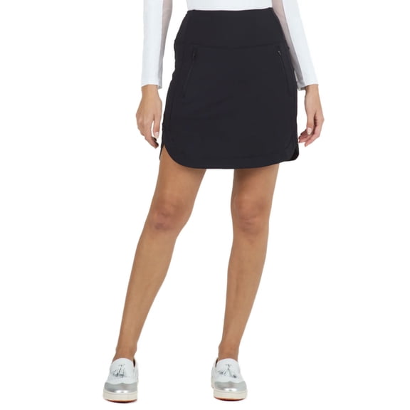 IBKUL Adult Female Solid 17.5in Straight Skort, Color: Black, Size: S