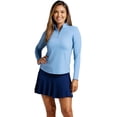 thumbnail image 1 of IBKUL Adult Female Solid Long Sleeve Mock Neck Top, Color: Peri, Size: XS, 1 of 4