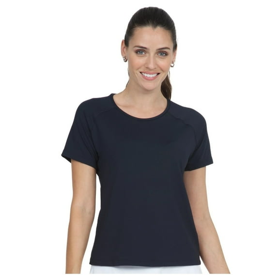 IBKUL Adult Female Solid Short Sleeve Crew Neck, Color: Black, Size: XL (85000-BLK-XL)