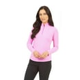 thumbnail image 1 of IBKUL Golf Ladies Essential Mini Check LS Zip Mock Hot Pink/White Extra Large, 1 of 2