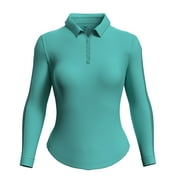 IBKUL Golf Ladies Long Sleeve Zip Polo Jade XXL