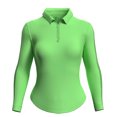 thumbnail image 1 of IBKUL Golf Ladies Long Sleeve Zip Polo Lime Extra Small, 1 of 1