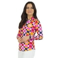 thumbnail image 1 of IBKUL Womens Annalise Long Sleeve Zip Mock Neck - 10379 - Hot Pink/Orange  -XS, 1 of 1