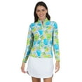 thumbnail image 1 of IBKUL Womens Paddy Print Long Sleeve Mock Neck Top - 10757 - Lime Multi - L, 1 of 2