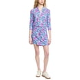 thumbnail image 1 of IBKUL womens  3/4-Sleeve Drawstring Dress, XL, Pink, 1 of 3