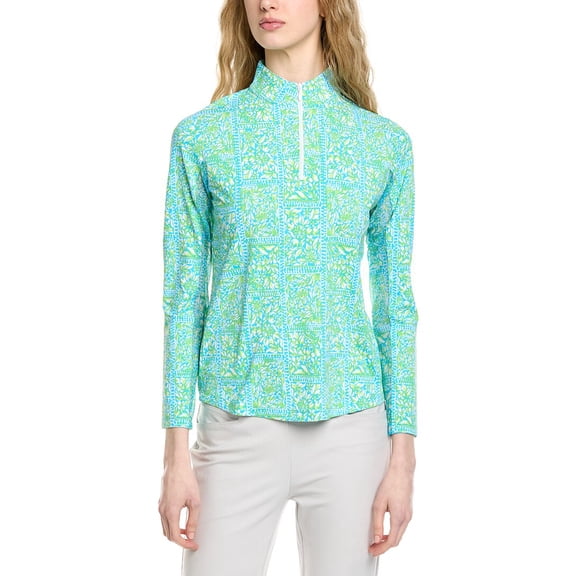 IBKUL womens Long Sleeve Mock Neck Top, XXL, Green