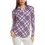 IBKUL womens  Long Sleeve Polo Shirt, XL, Pink