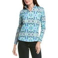 thumbnail image 1 of IBKUL womens  Mock Neck Top, xs, Blue, 1 of 3