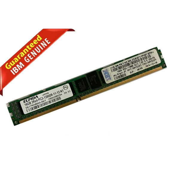 IBM 16GB DDR-1600MHz PC3-12800 ECC Registered CL11 240-Pin DIMM Dual Rank Memory Module EBJ17RH4B6NA-GN-F