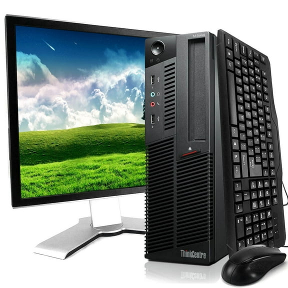 Pre-Owned IBM ThinkCentre M91P Desktop Computer PC, Intel Quad-Core i5, 1TB HDD, 4GB DDR3 RAM, Windows 10 Pro, DVD, WIFI, 19in Monitor, USB Keyboard and Mouse (Used )