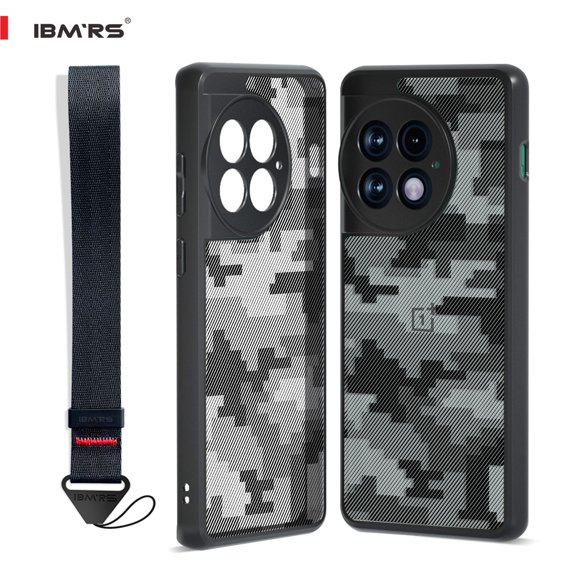 IBMRS [Anti-Scratch Dual Coating] Compatible with OnePlus Ace 2 Pro Case, Translucent Shockproof Phone Case (Camo Black)