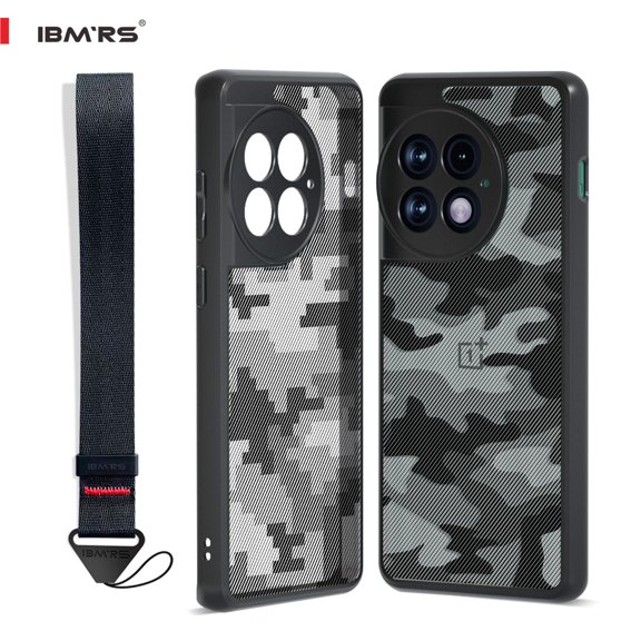 IBMRS [Anti-Scratch Dual Coating] Compatible with OnePlus Ace 2 Pro Case, Translucent Shockproof Phone Case (Camo Black)