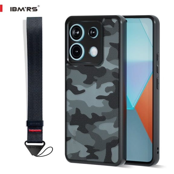 IBMRS [Anti-Scratch Dual Coating] For Redmi Note 13 Pro 5G/Poco X6 Case, Translucent Shockproof Phone Cover (Camo Black)