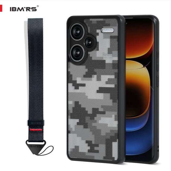 IBMRS [Anti-Scratch Dual Coating] For Redmi Note 13 Pro Plus 5G Case, Shockproof Translucent Phone Cover (Camo Black)