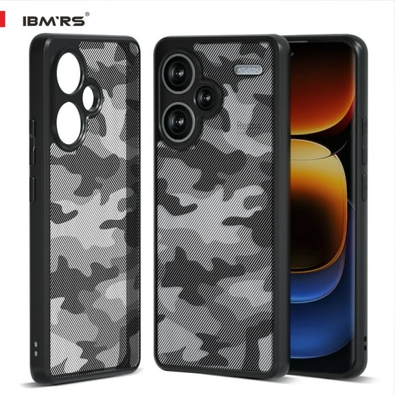 IBMRS [Anti-Scratch Dual Coating] For Redmi Note 13 Pro Plus 5G Case, Shockproof Translucent Phone Cover (Camo Black)