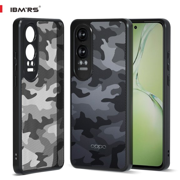 IBMRS Camo Back Cover Case Compatible with Oppo K12x /OnePlus Nord CE4 Lite(TPU + Poly Carbonate | Matte Black)