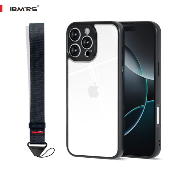 IBMRS Compact Case for Apple iPhone 16 Pro (2X Military Grade Drop Tested / 4ft Drop Protection) - Clear Black camo
