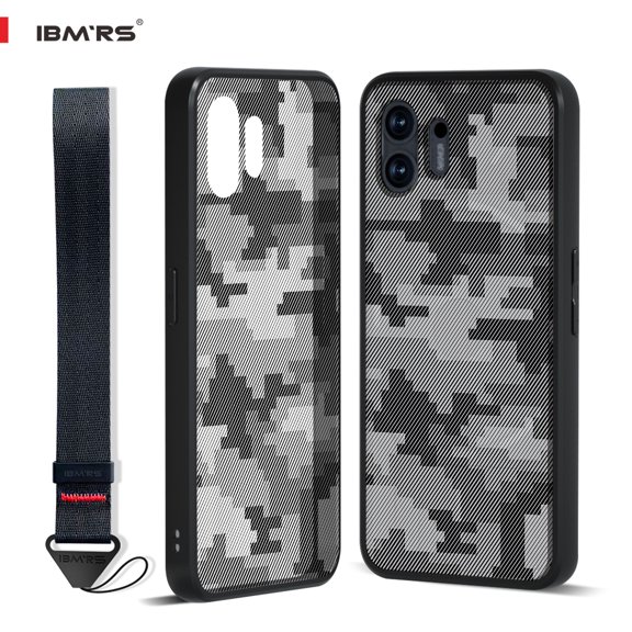 IBMRS Compatible with Nothing Phone2 case, Translucent Shockproof Cover (Camo Black)