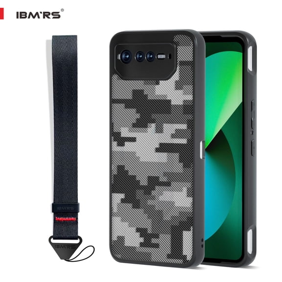 IBMRS For Asus ROG Phone 6/6pro/6d, Shockproof Clear Case (Camo Black)