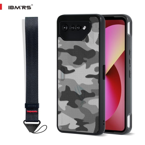 IBMRS For Asus ROG Phone 7 Case, Matte Back Slim Translucent Shockproof Cover (Camo Black)