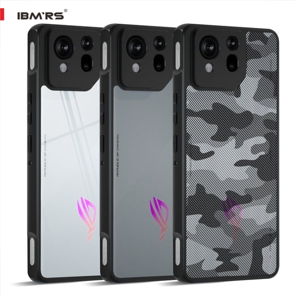 IBMRS For Asus rog Phone 8/Phone 8 pro case, Shockproof Clear Cover (Camo Black)