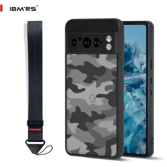 IBMRS For Google Pixel 8 Pro Case,Translucent Matte Back Slim Shockproof Phone Case (Camo Black)