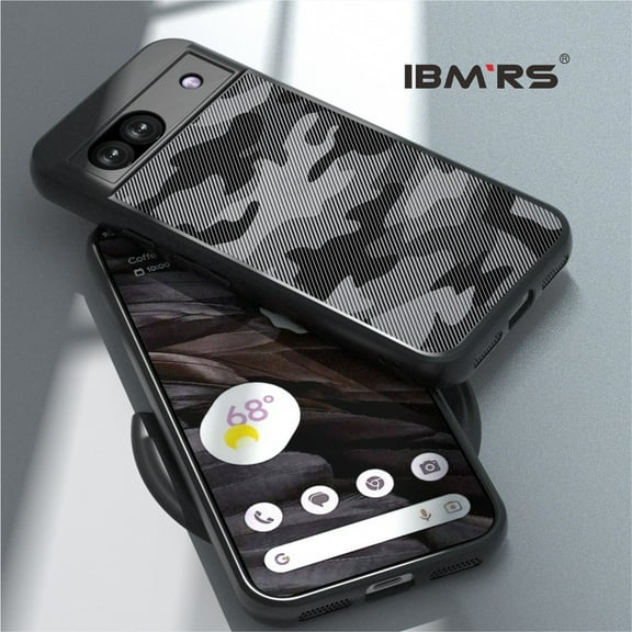 IBMRS For Google Pixel 8a Case, Translucent Shockproof Phone Cover (Camo Black)