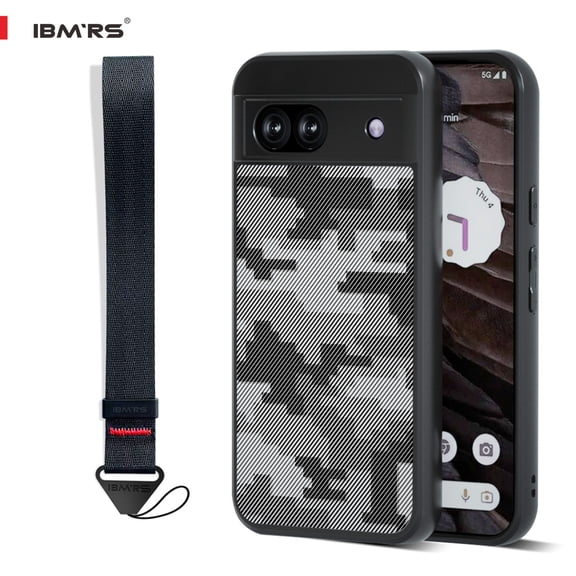 IBMRS For Google Pixel 8a Case, Translucent Shockproof Phone Cover (Camo Black)