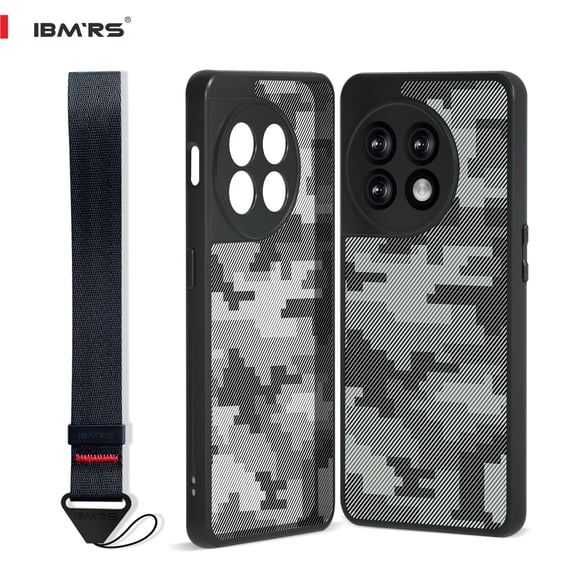 IBMRS For OnePlus 11 Phone Case, Clear Shockproof Cover (Camo Black)